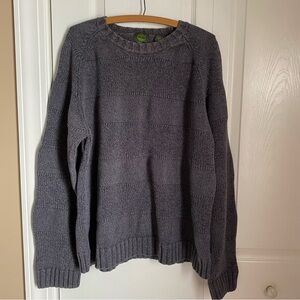 Timberland Heavy Knit Textured Charcoal Gray Crewneck Sweater XL Cotton Y2K 90s